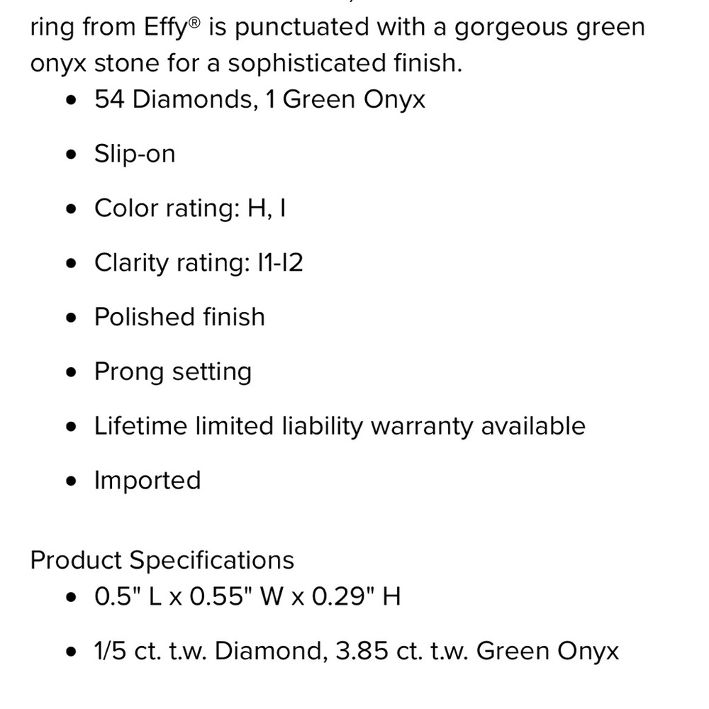 Effy Green Onyx and Diamond Ring - Picture 2 of 6